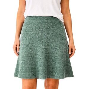 SELF CONTRAST NWT Green Ribbed Knit Midi Skirt Women's Size M Recycled Polyester